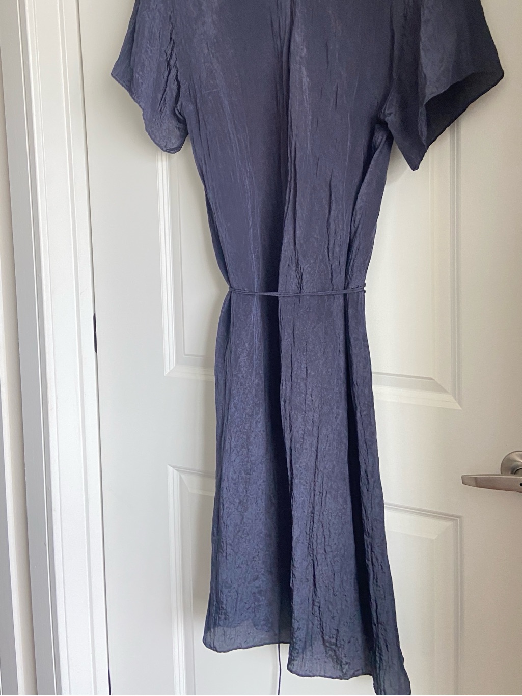 Nwt 345 Vince Crinkled Dress Navy Size M